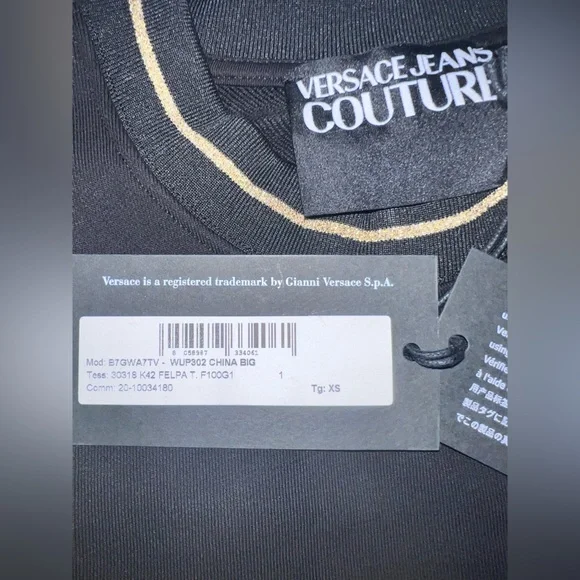 NWT Versace Jeans Couture Graphic Print Crew Neck Sweater Oversized Size XS/S